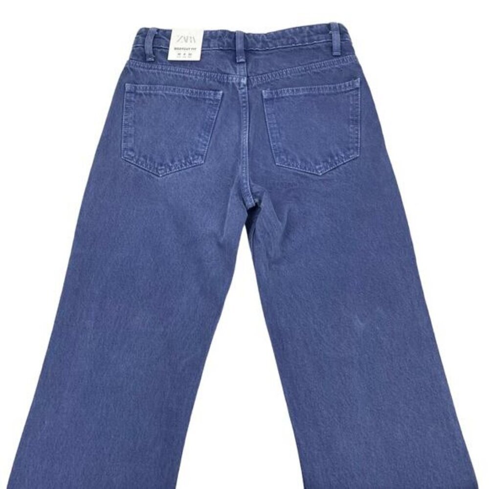 Zara Mid Rise Bootcut Jean Size 0 Washed Blue - Picture 6 of 7